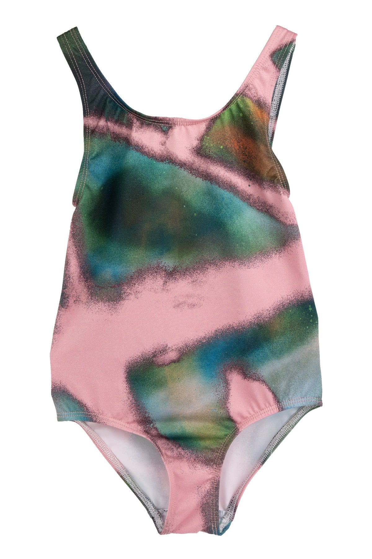 M'A KIDS PINK AND GREEN PRINTED SWIMSUIT