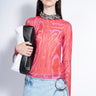 PINK AND RED LONG SLEEVE MESH TOP marques almeida