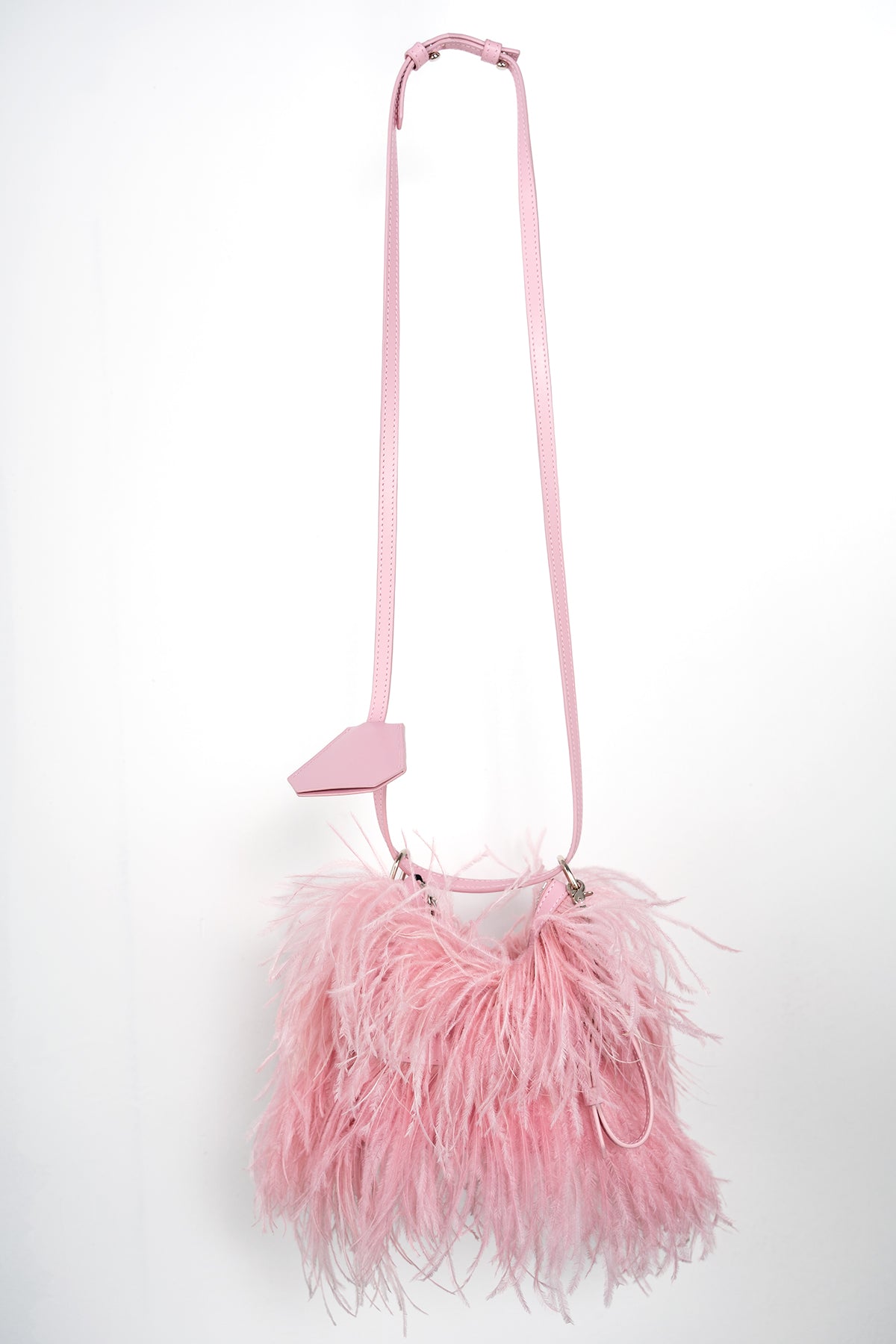 PINK FEATHER BAG