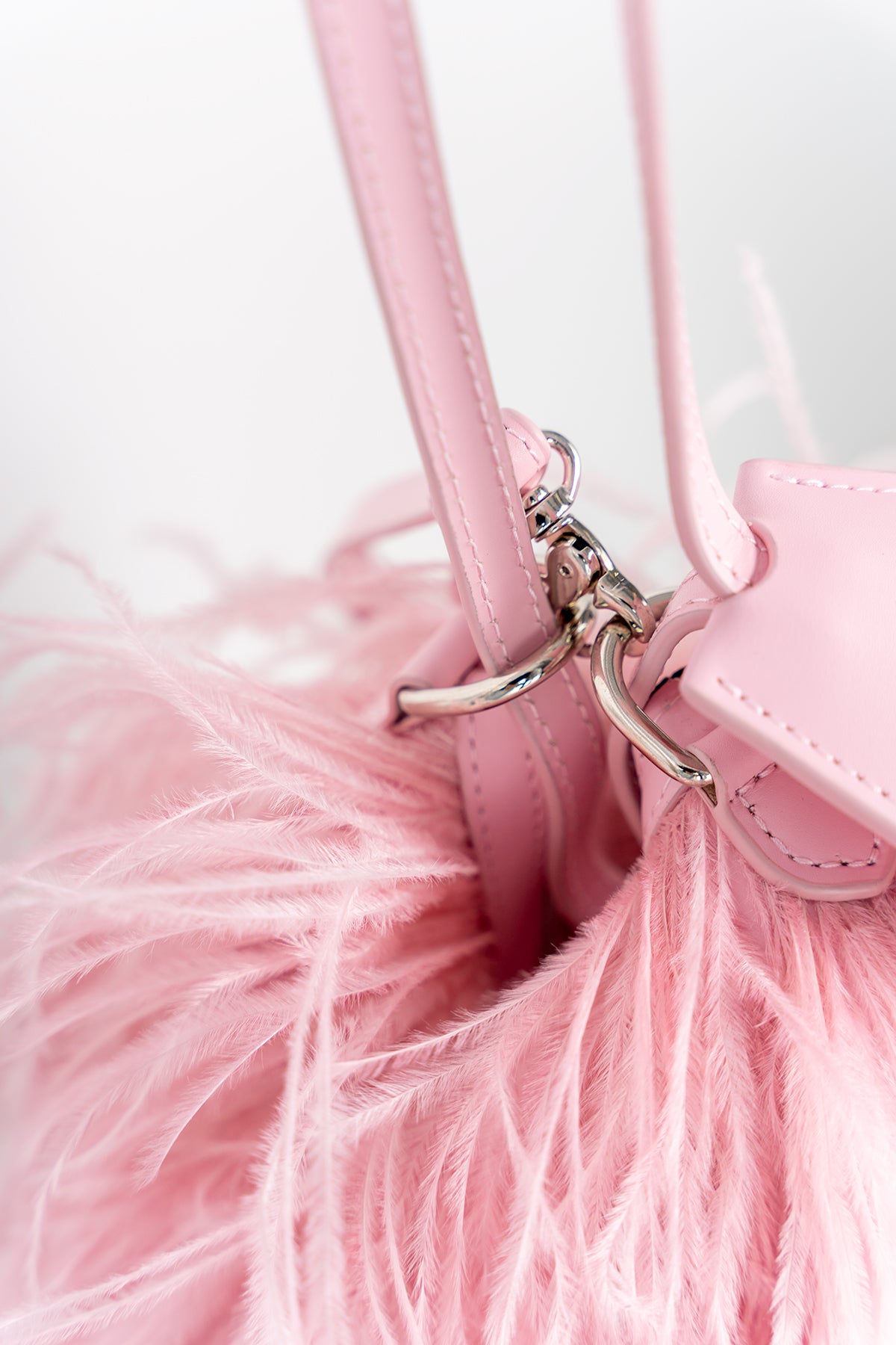 PINK FEATHER BAG