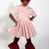 PINK GATHERED JERSEY T-SHIRT DRESS MA KIDS