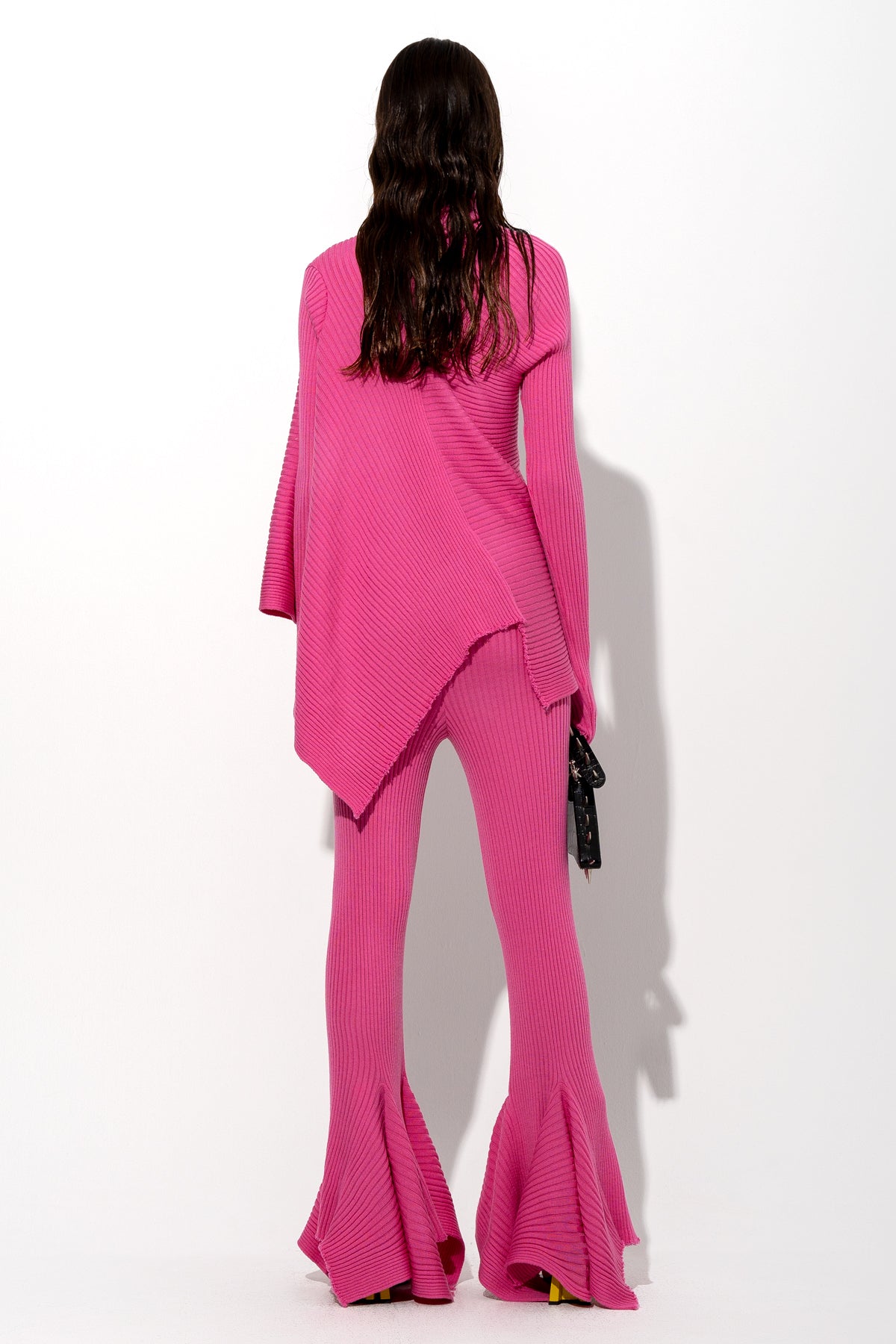 PINK MERINO WOOL DRAPED JUMPER marques almeida