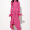 PINK MERINO WOOL FITTED TOP WITH FEATHERS marques almeida