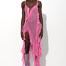 PINK SILK STRAP DRESS WTH FRONT LACE UP marques almeida