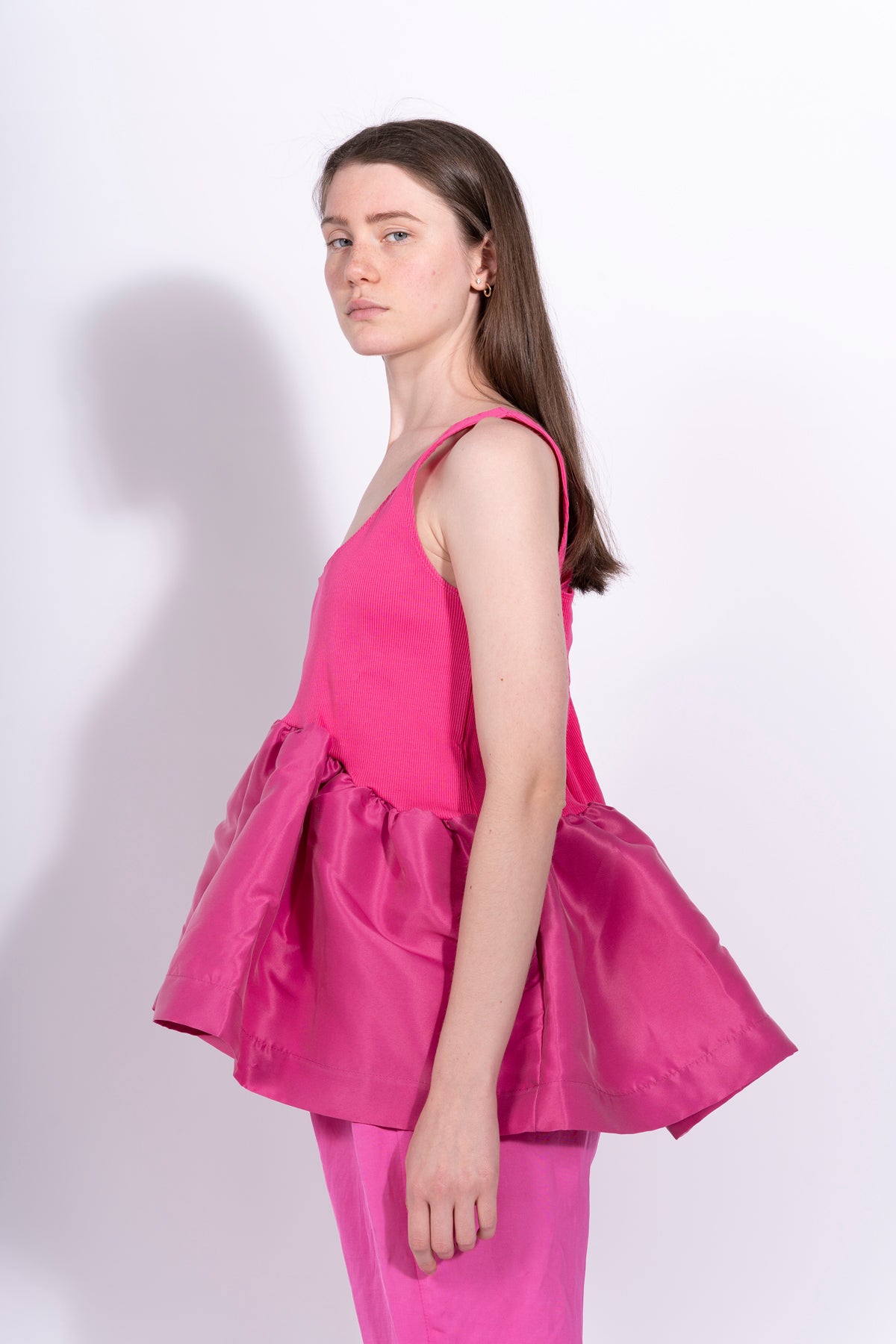 PINK SLEEVELESS PUFF HEM TOP marques almeida