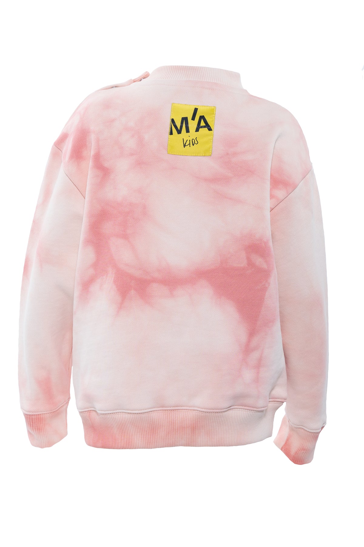 EMBROIDERED CREW NECK IN PINK TIE DYE ma kids