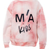 EMBROIDERED CREW NECK IN PINK TIE DYE ma kids