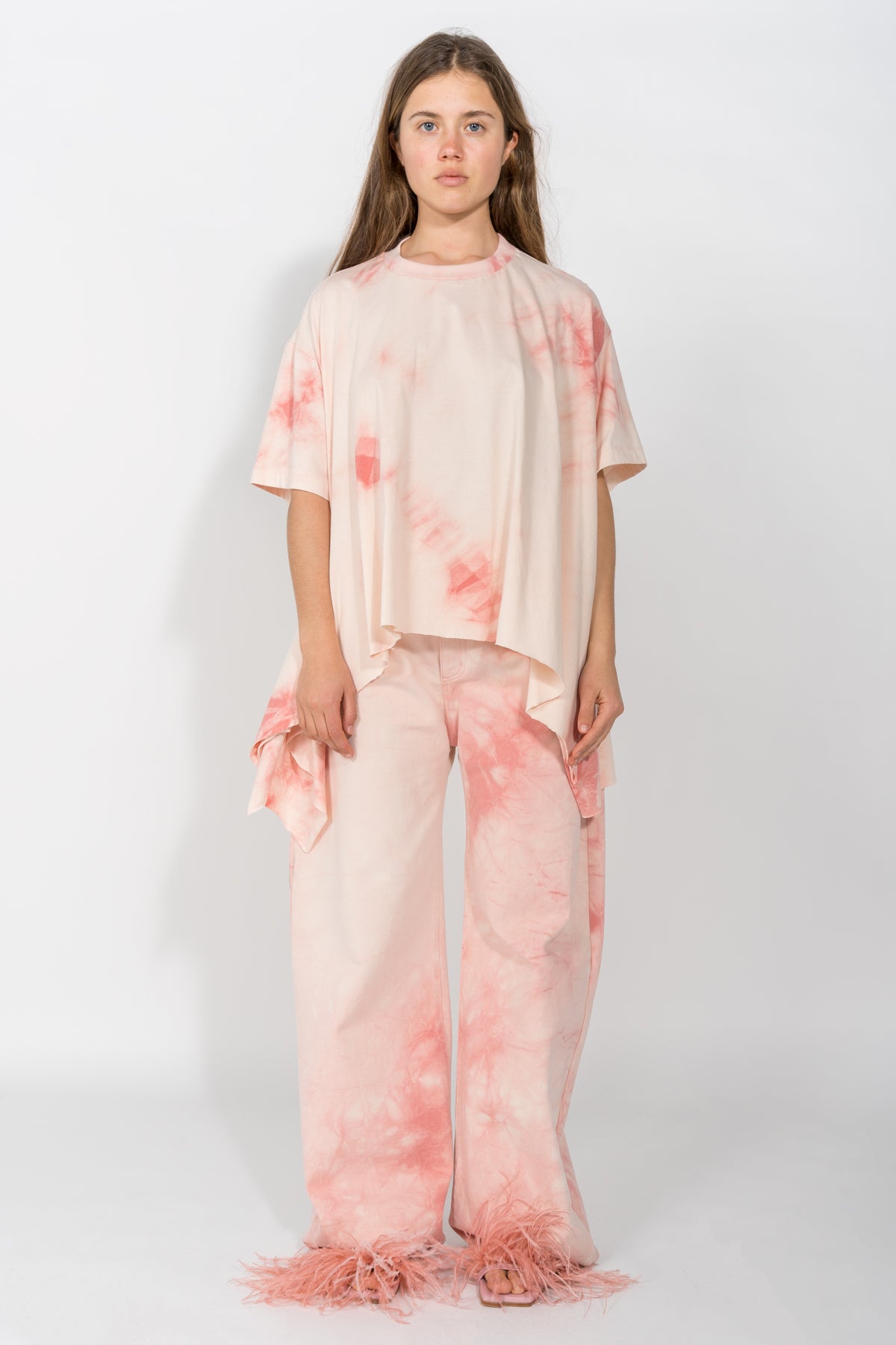 PINK TIE DYE T-SHIRT WITH SIDE FLAPS MARQUES ALMEIDA