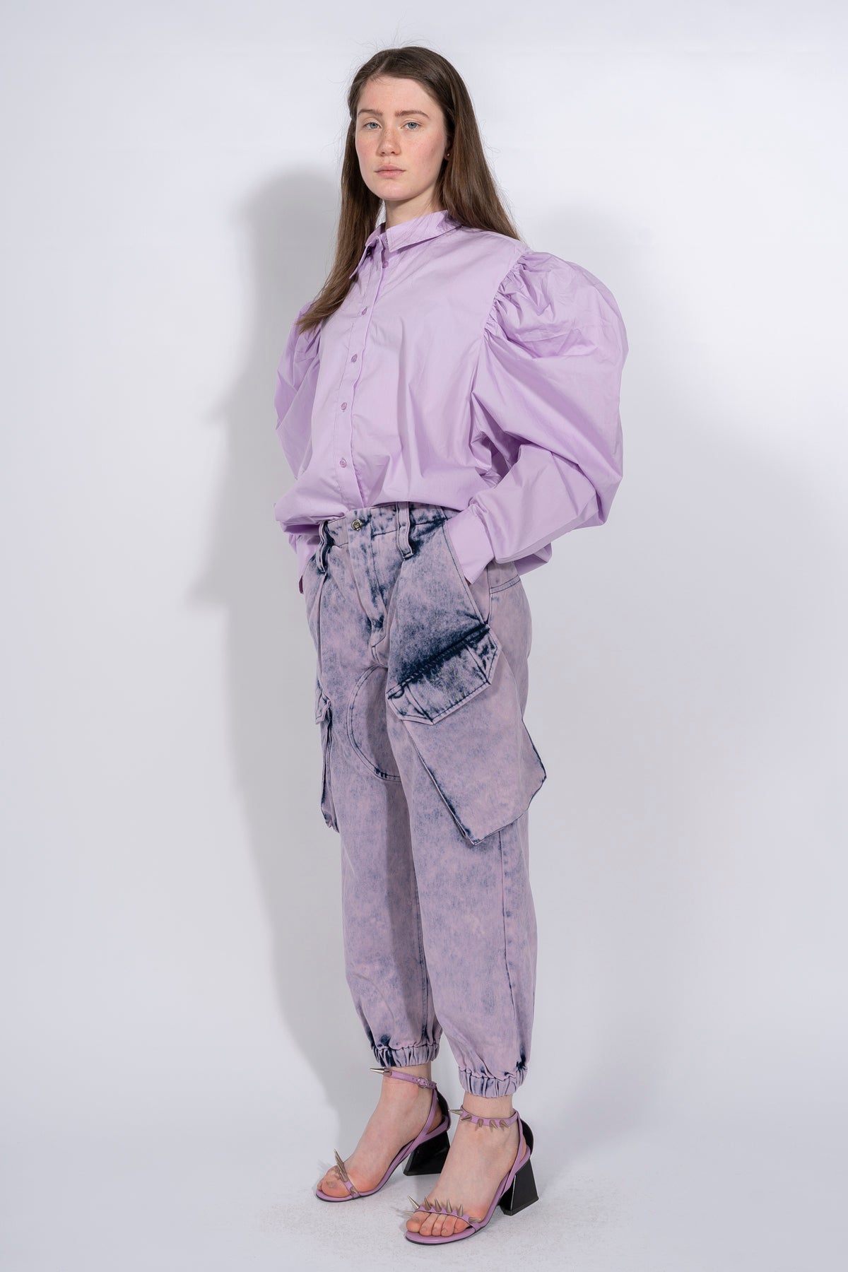 PRE-OWNED/ CARGO TROUSERS IN ACID PINK marques almeida