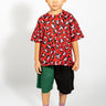 RED AND BLACK LEOPARD PRINT LOOSE T-SHIRT MA KIDS