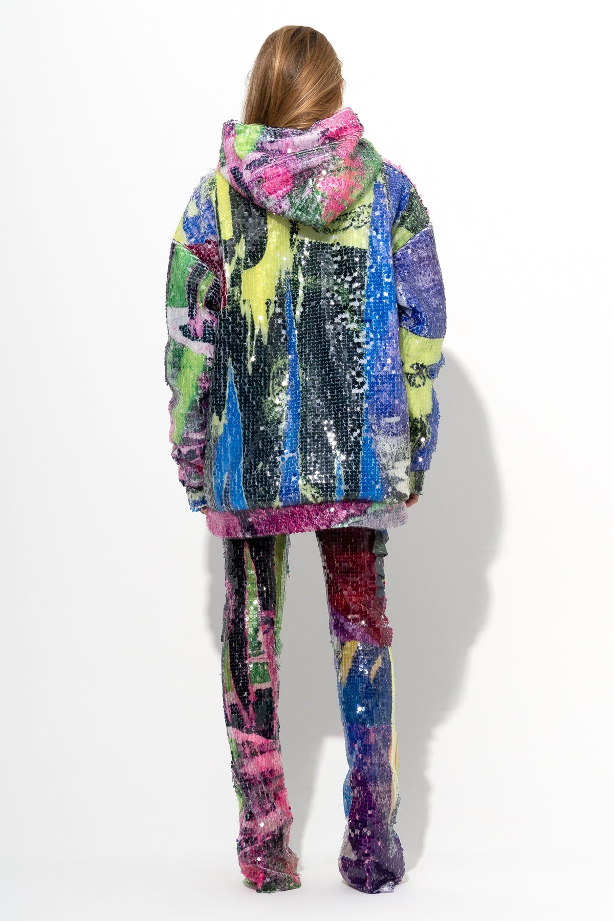 PRINTED SEQUIN HOODIE marques almeida