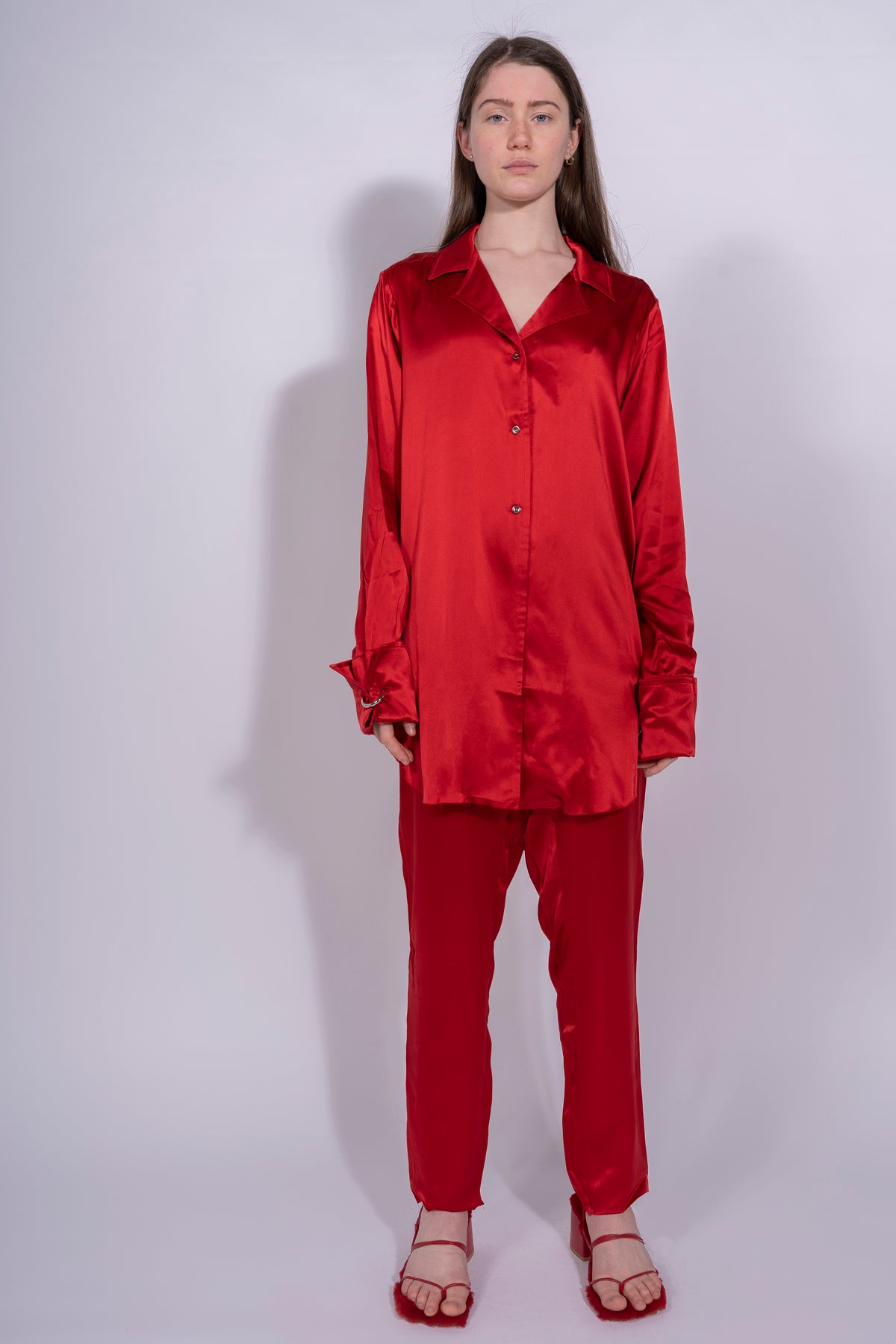 PYJAMA BLOUSE IN RED marques almeida