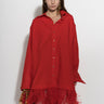 RED FEATHER HEM SHIRT DRESS marques almeida