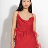 RED SLIP TOP WITH FEATHERS MARQUES ALMEIDA