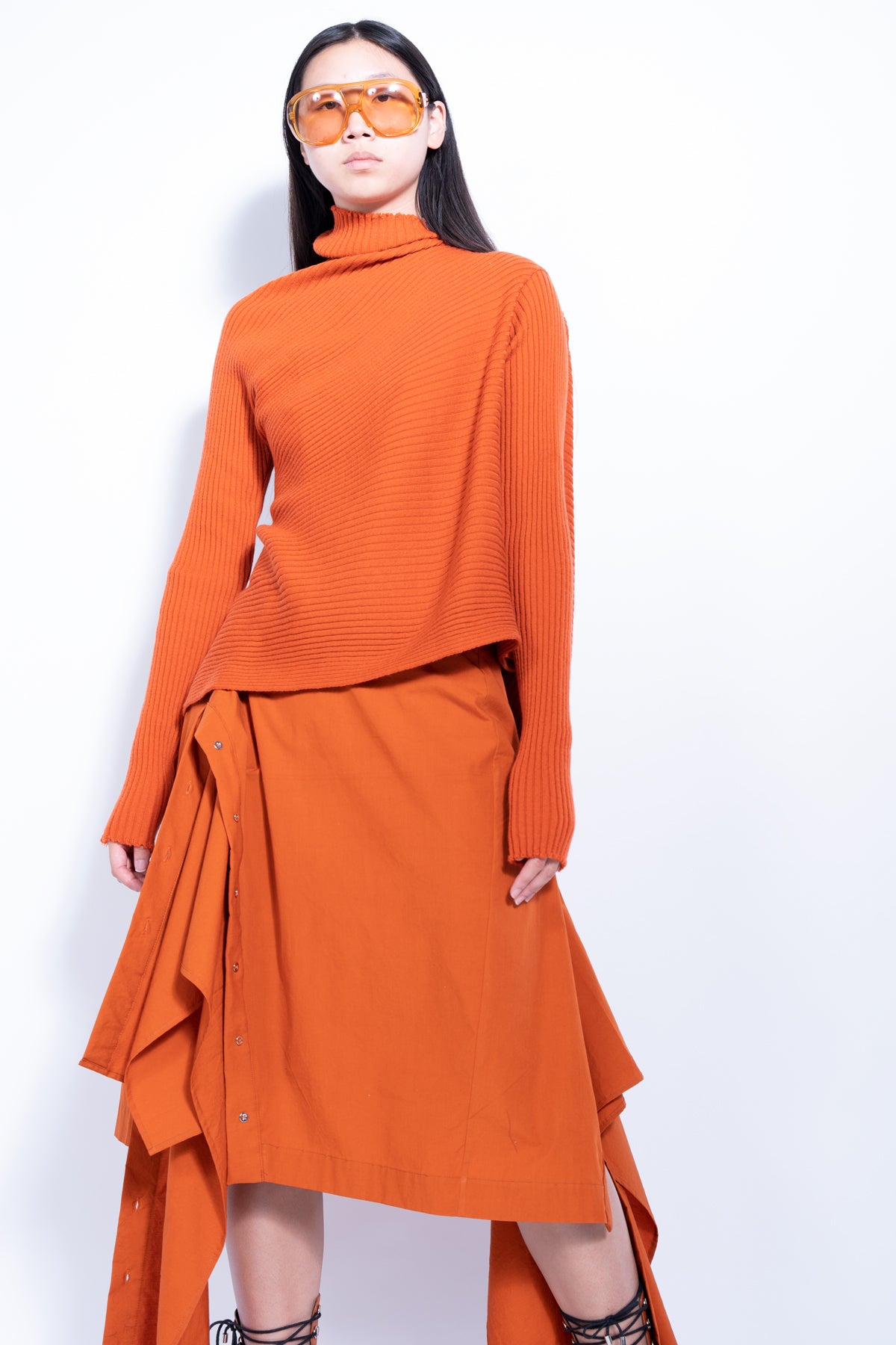 ORANGE DRAPED JUMPER 