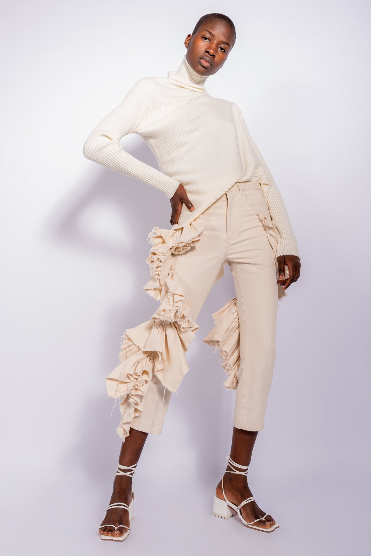 WHITE DRAPED JUMPER MARQUES ALMEIDA