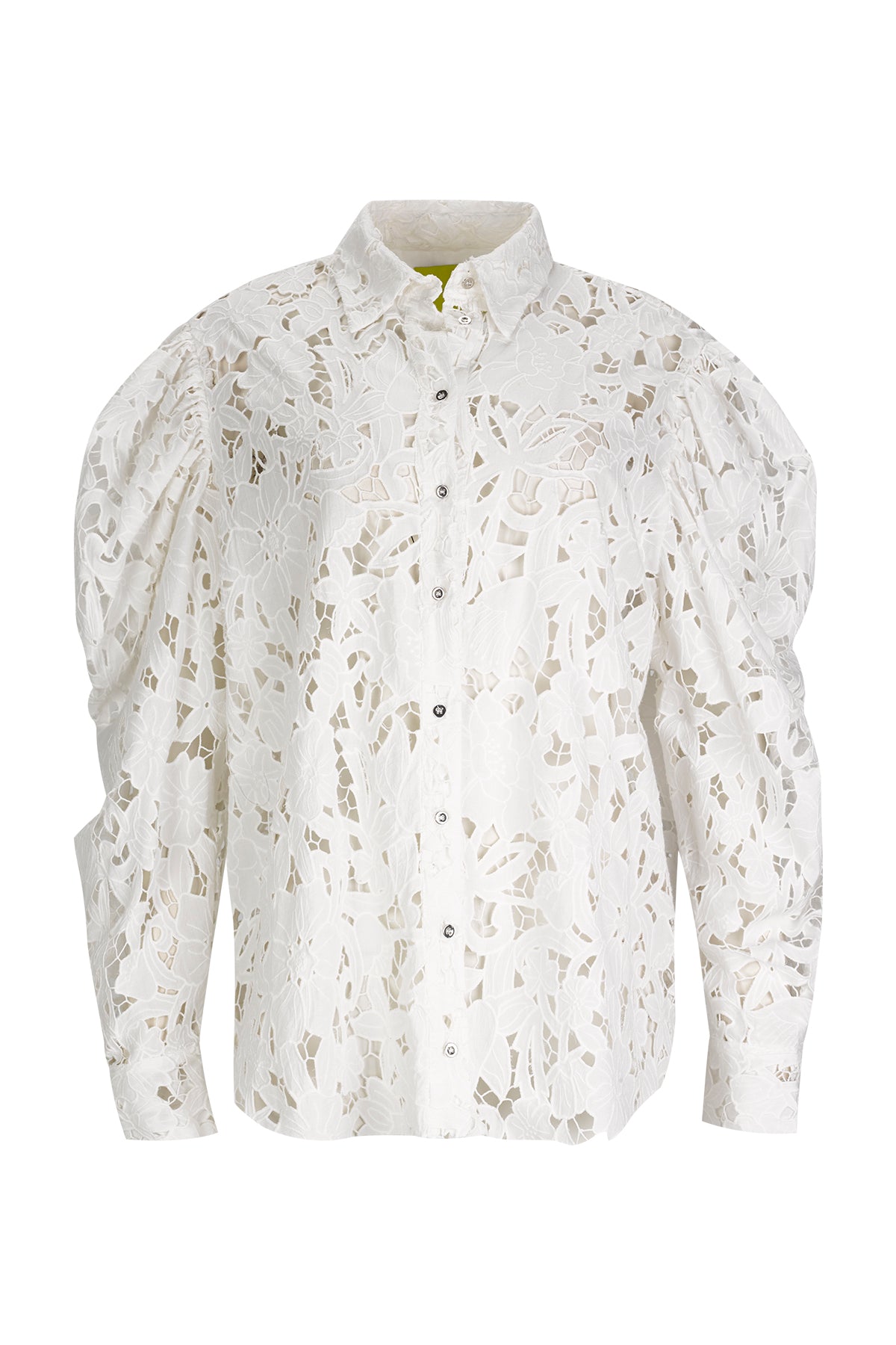 WHITE EMBROIDERED PUFF SLEEVE SHIRT marques almeida