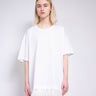 WHITE FEATHER HEM T-SHIRT DRESSWHITE FEATHER HEM T-SHIRT DRESS