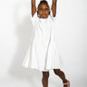WHITE GATHERED JERSEY T-SHIRT DRESS MA KIDS