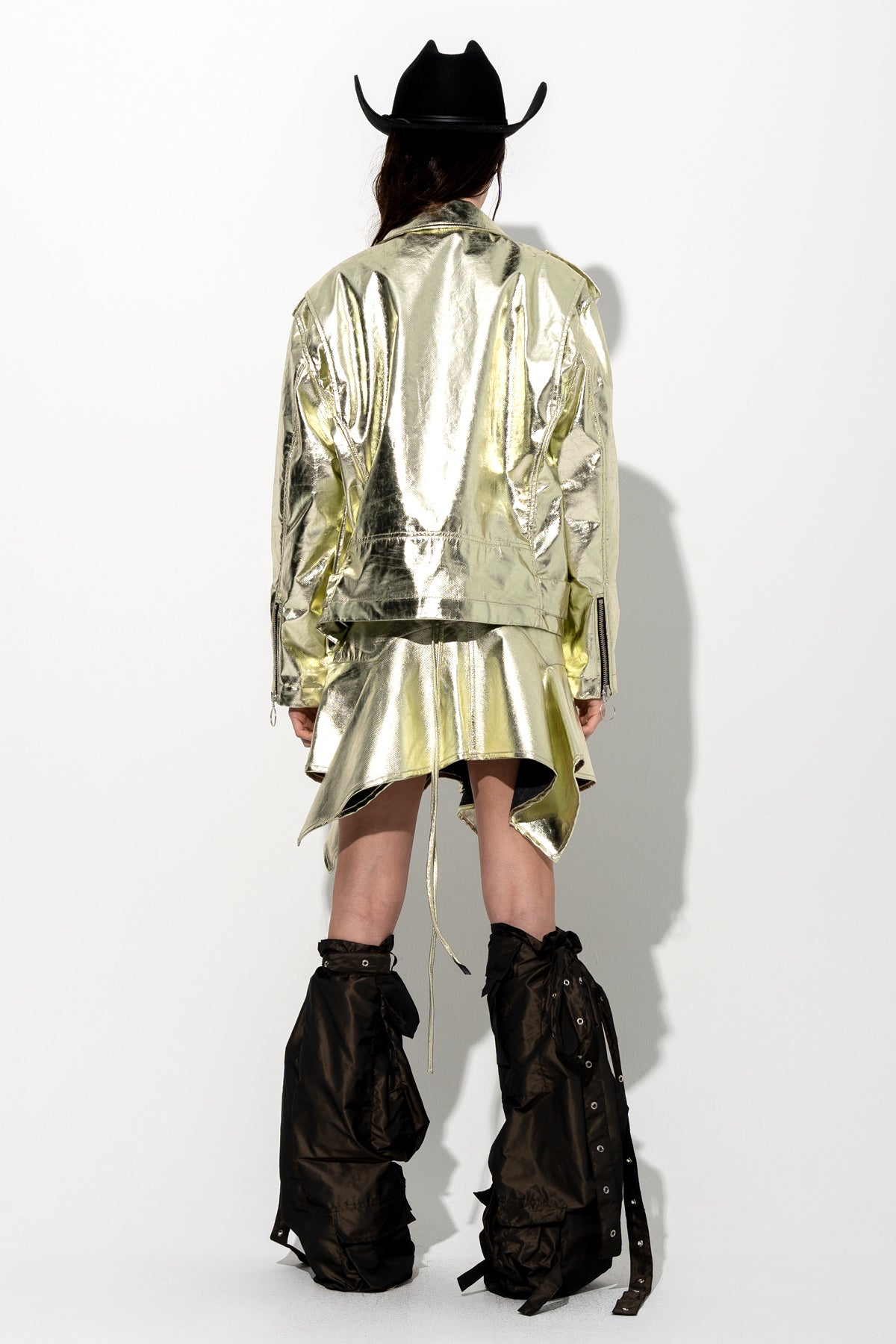 WHITE GOLD BIKER JACKET marques almeida