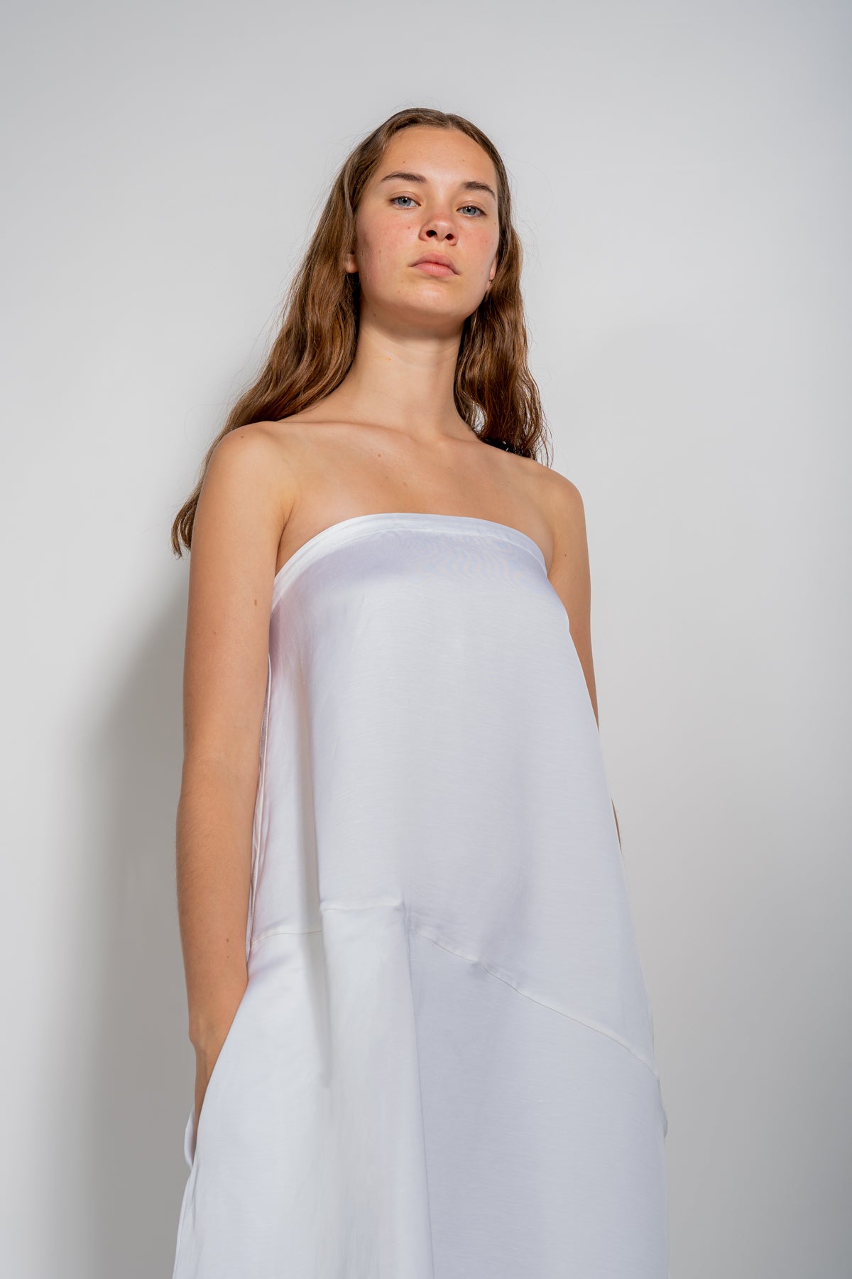 WHITE OFF SHOULDER LONG DRESS marques almeida