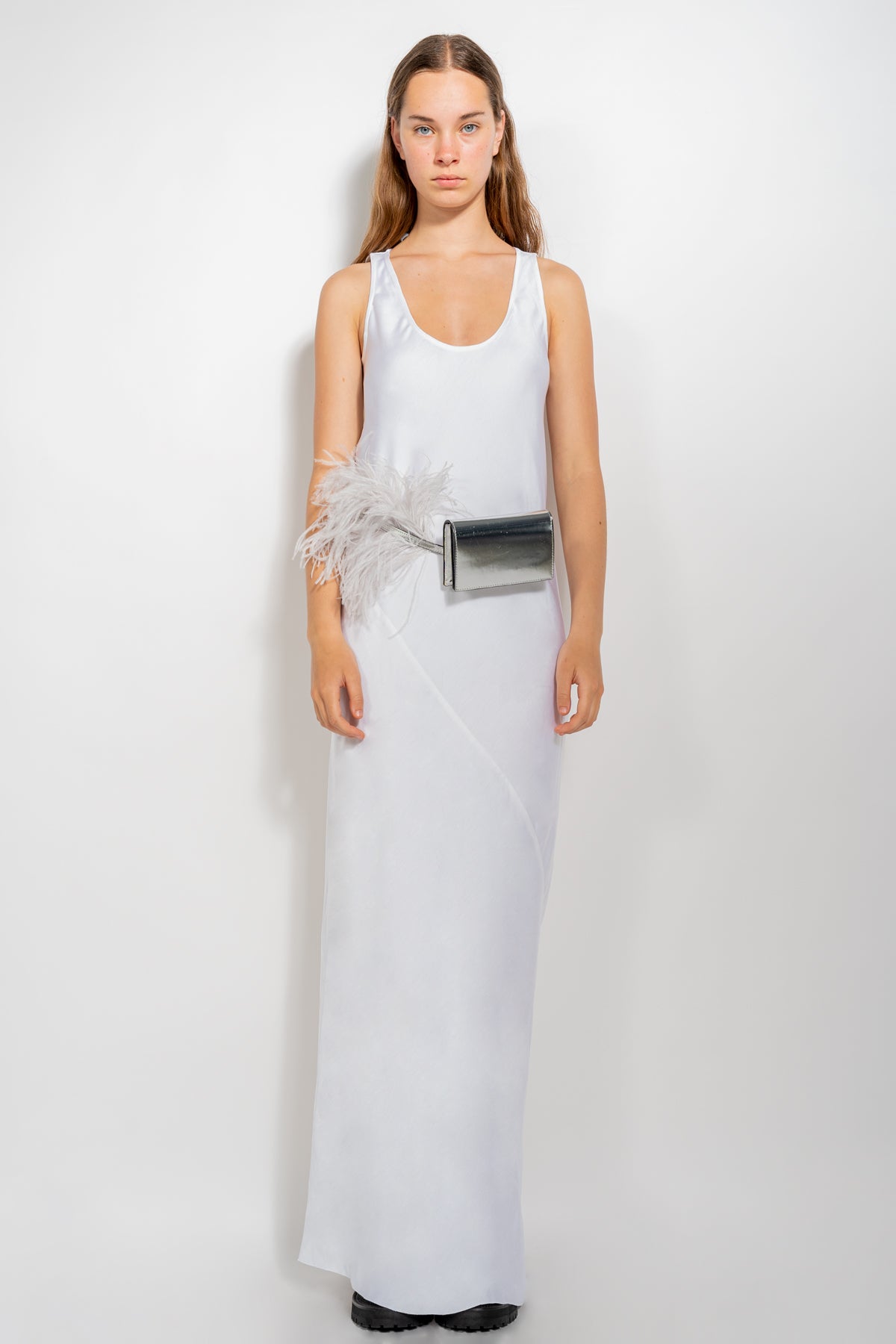 WHITE OPEN BACK LONG DRESS marques'almeida