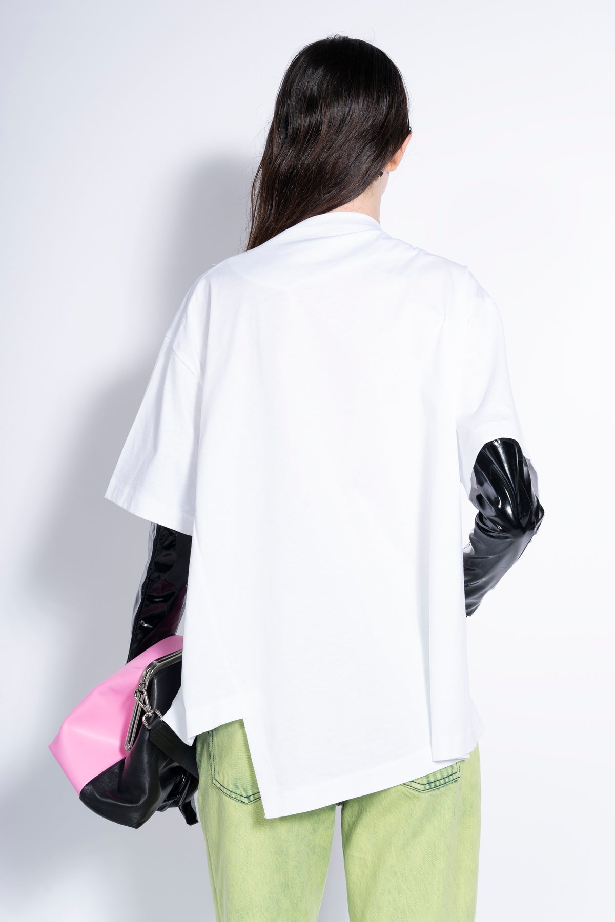 WHITE OVERSIZED T-SHIRT WITH BIG EYELET marques almeida