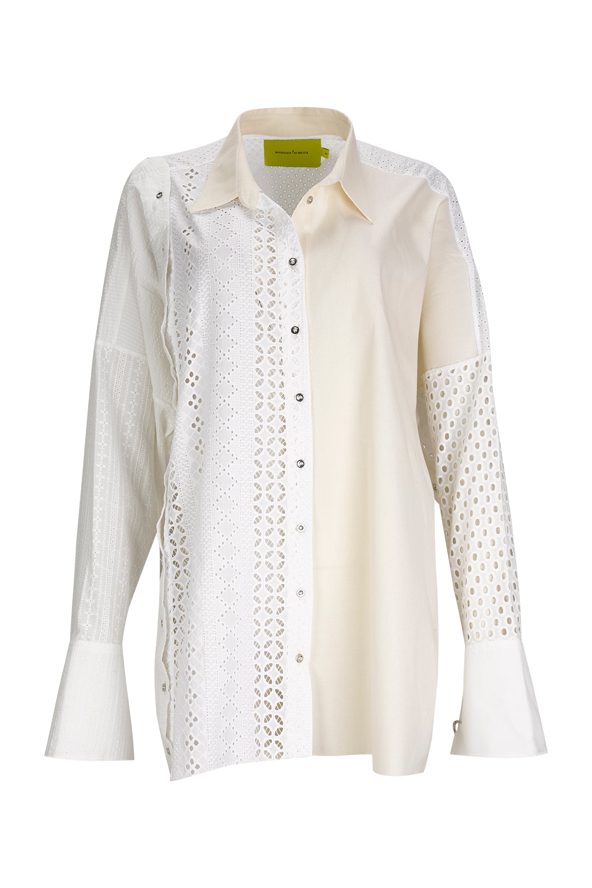 WHITE PATCHWORK DECONSTRUCTED SHIRT marques almeida