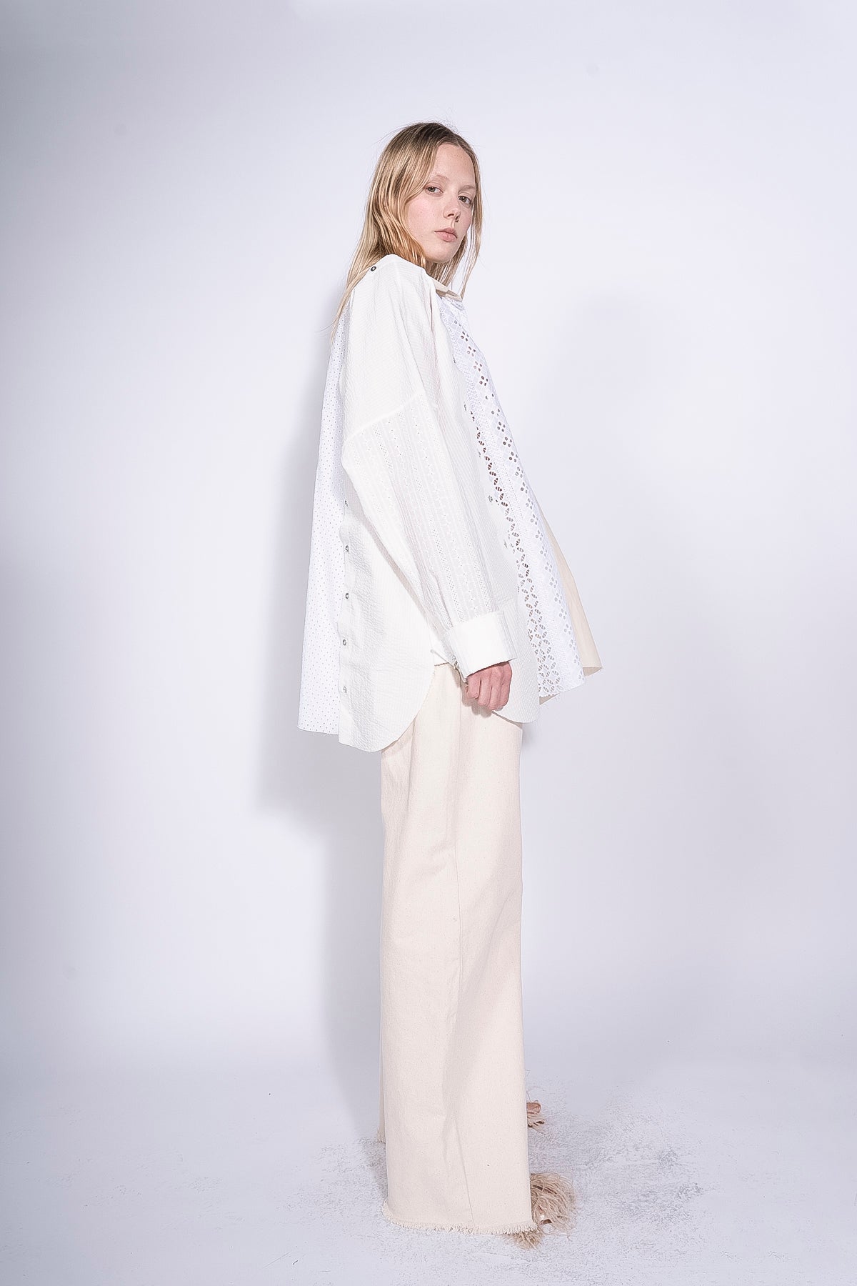 WHITE PATCHWORK DECONSTRUCTED SHIRT marques almeida