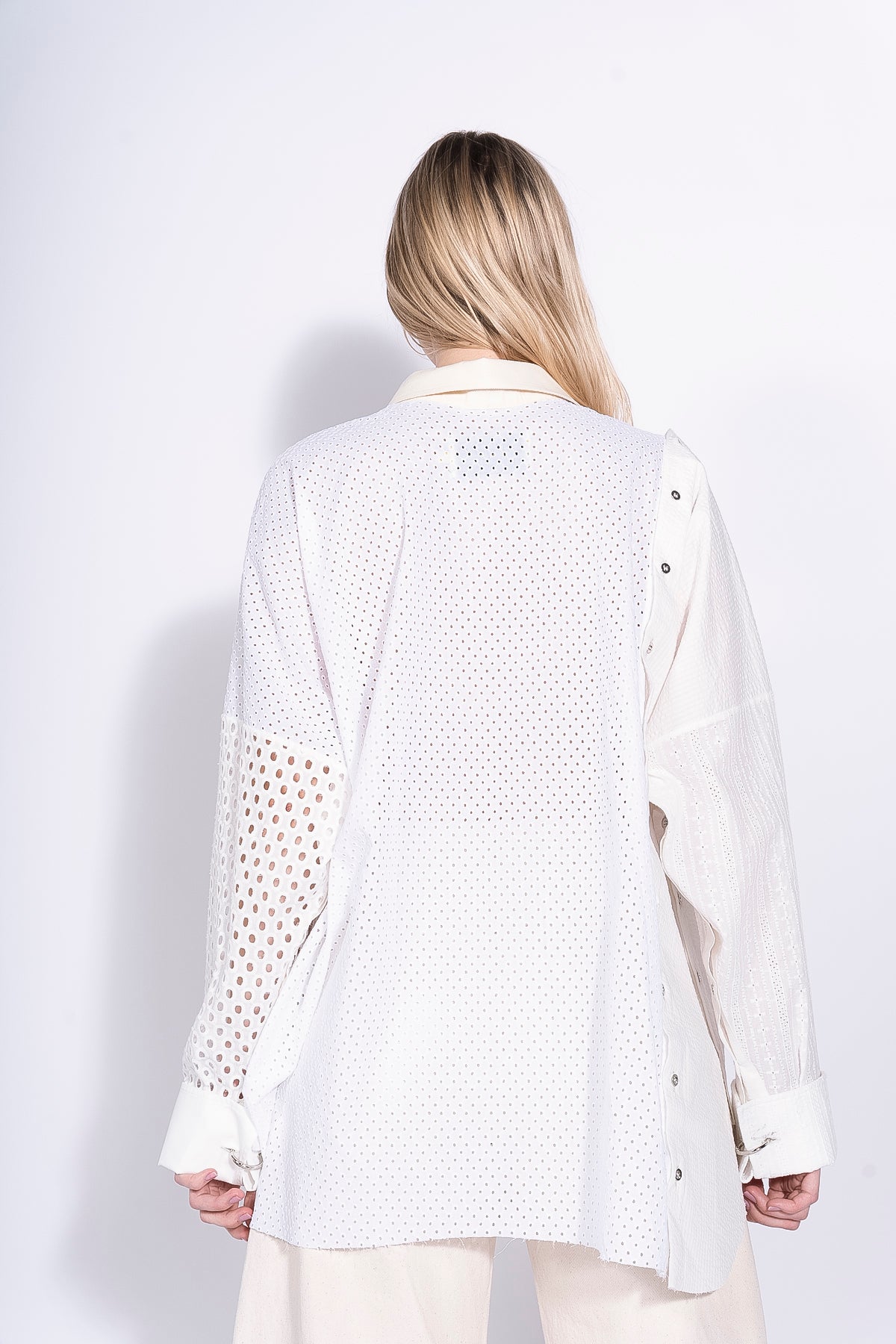 WHITE PATCHWORK DECONSTRUCTED SHIRT marques almeida