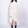 WHITE PATCHWORK DRAPED JUMPER IN COTTON LIGHT KNIT marques almeida