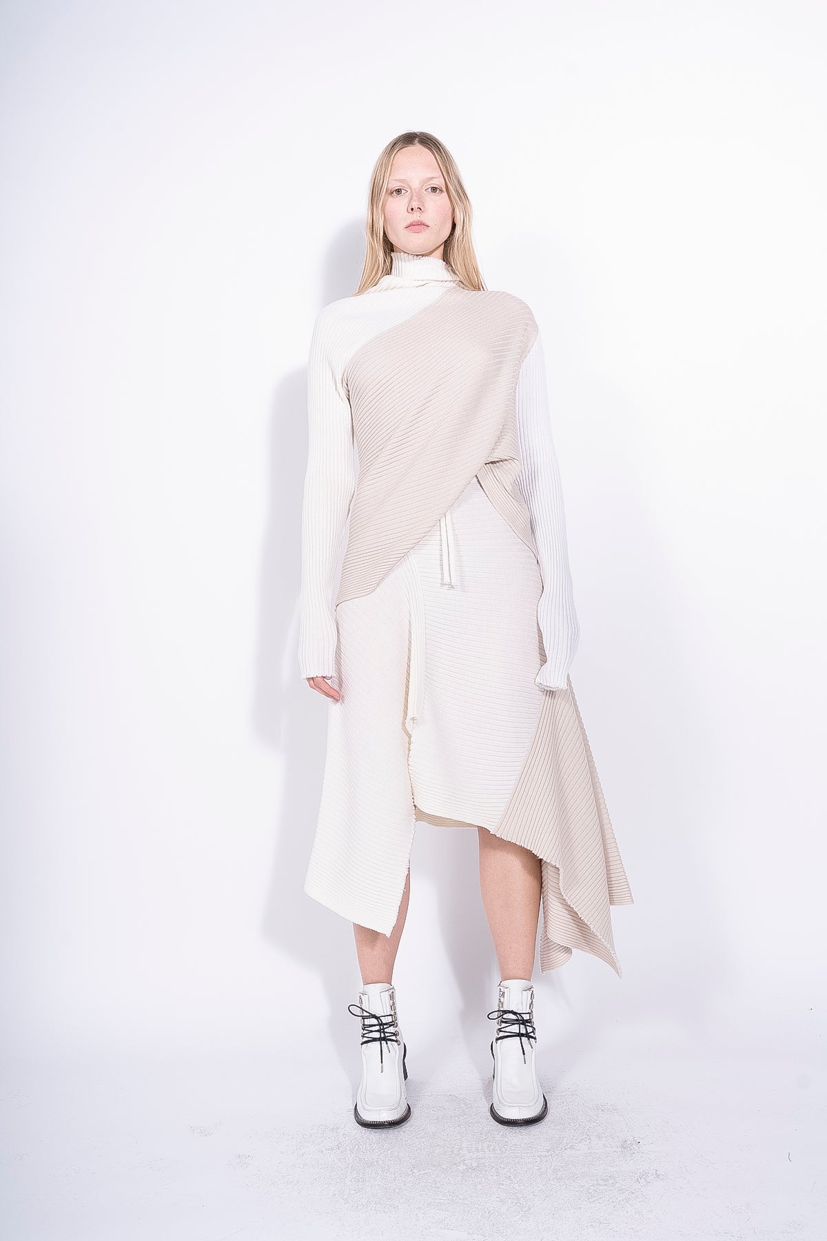 WHITE PATCHWORK DRAPED JUMPER MARQUES ALMEIDA