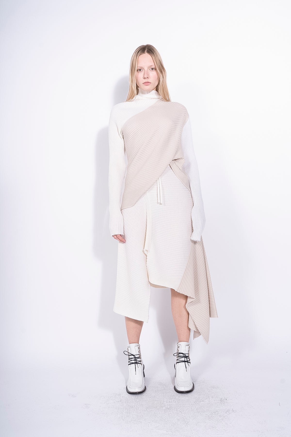 WHITE PATCHWORK DRAPED JUMPER MARQUES ALMEIDA