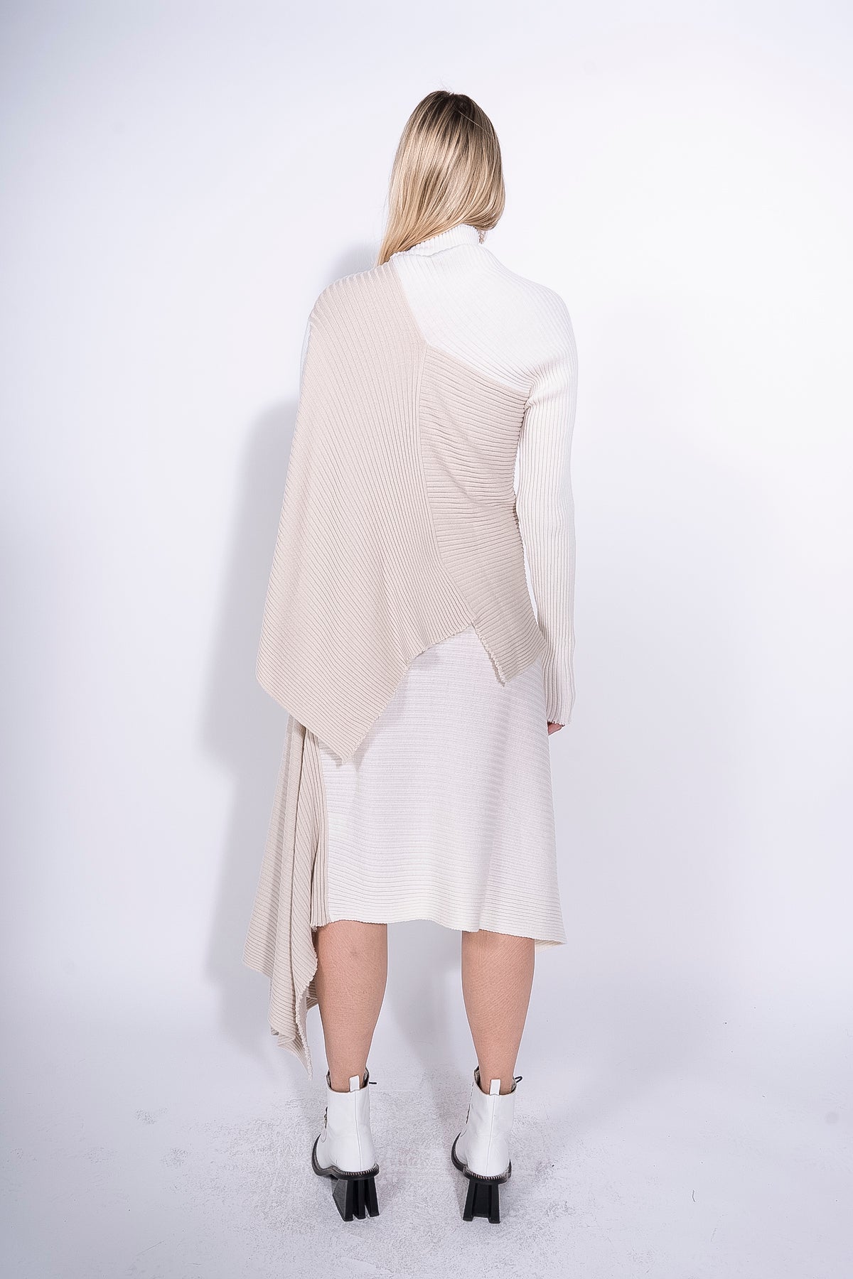 WHITE PATCHWORK DRAPED JUMPER MARQUES ALMEIDA