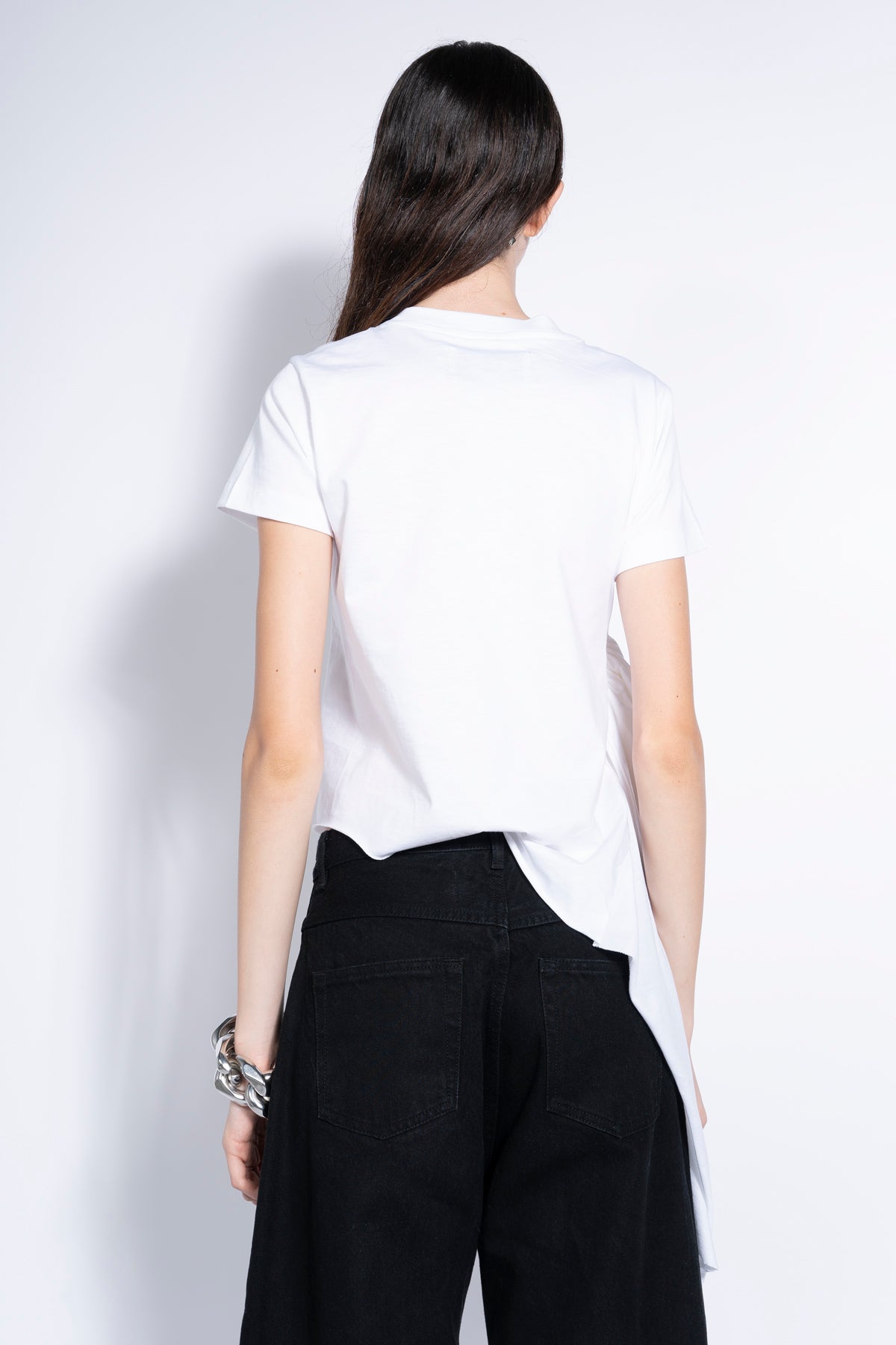 WHITE T-SHIRT WITH SIDE BOW marques almieda