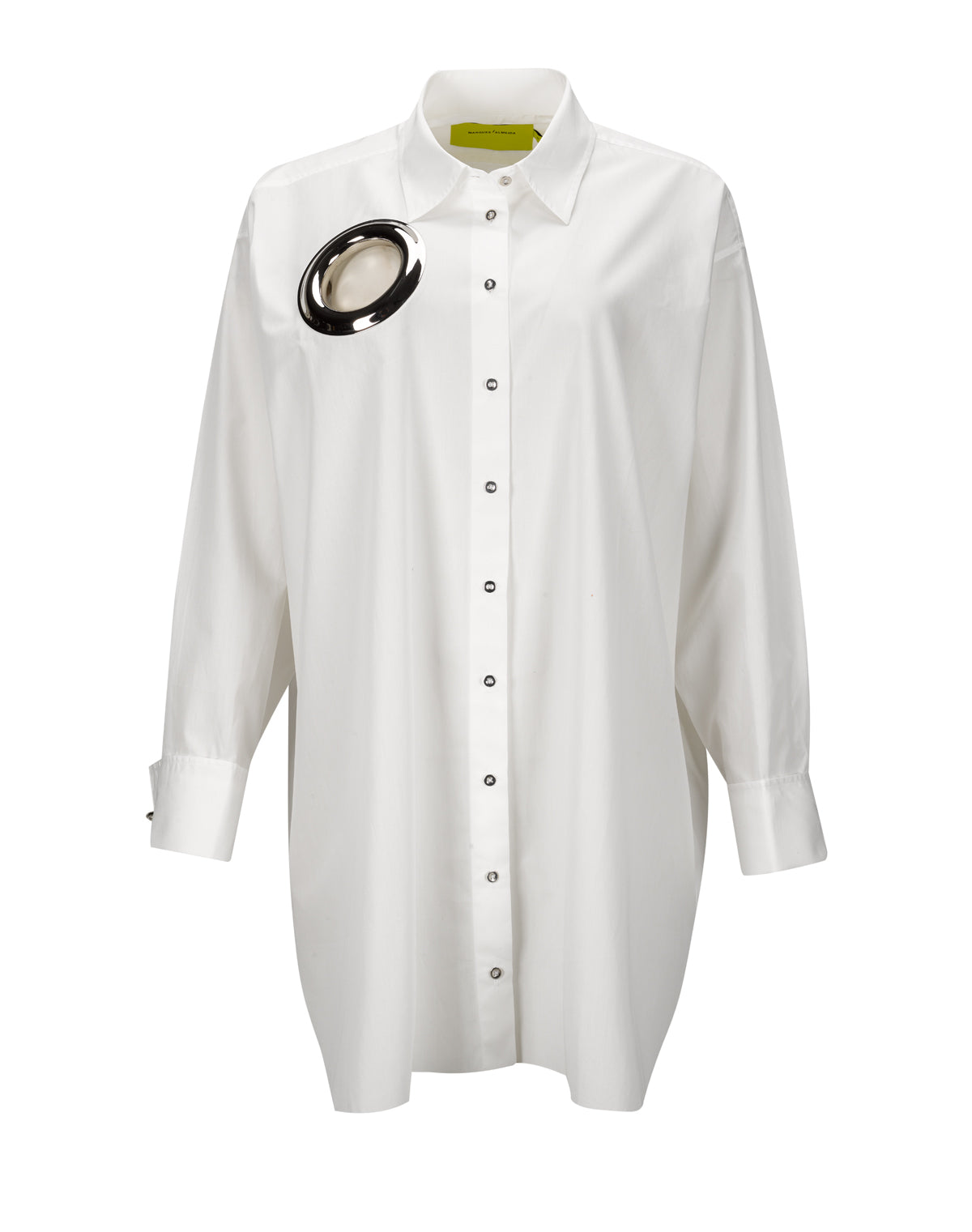 WHITE XXL SHIRT WITH BIG EYELET marques almeida