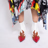 POINTY KITTEN HEEL FLAME BOOTS IN WHITE - marques-almeida-dev