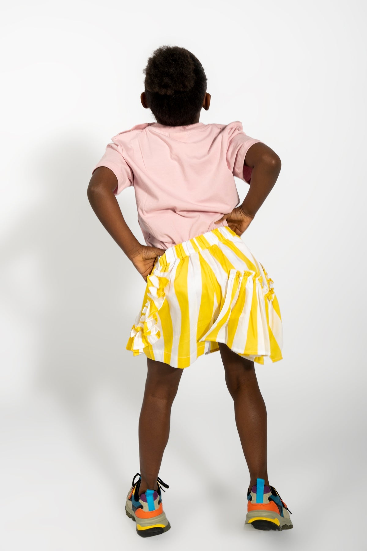 FRILL SHORTS IN YELLOW AND WHITE MA KIDS