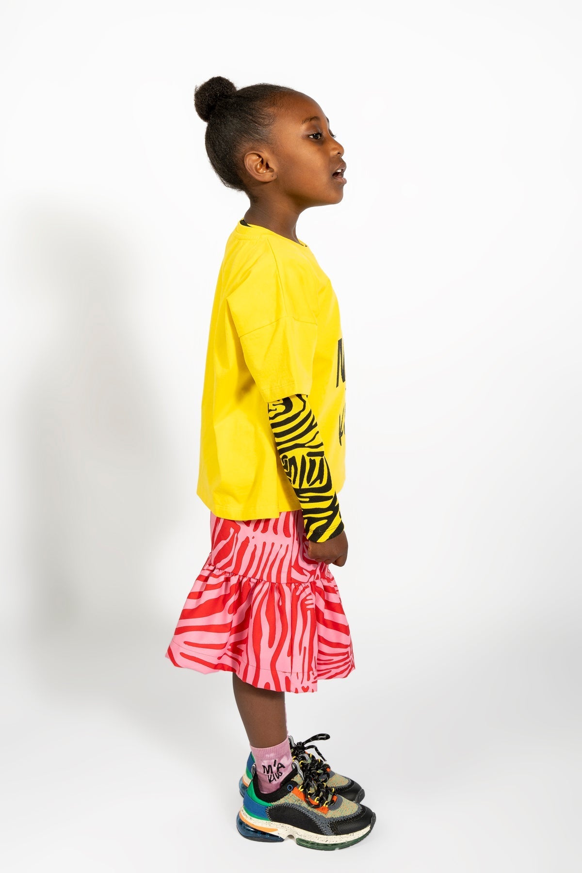 YELLOW EMBROIDERED LOOSE T-SHIRT MA KIDS