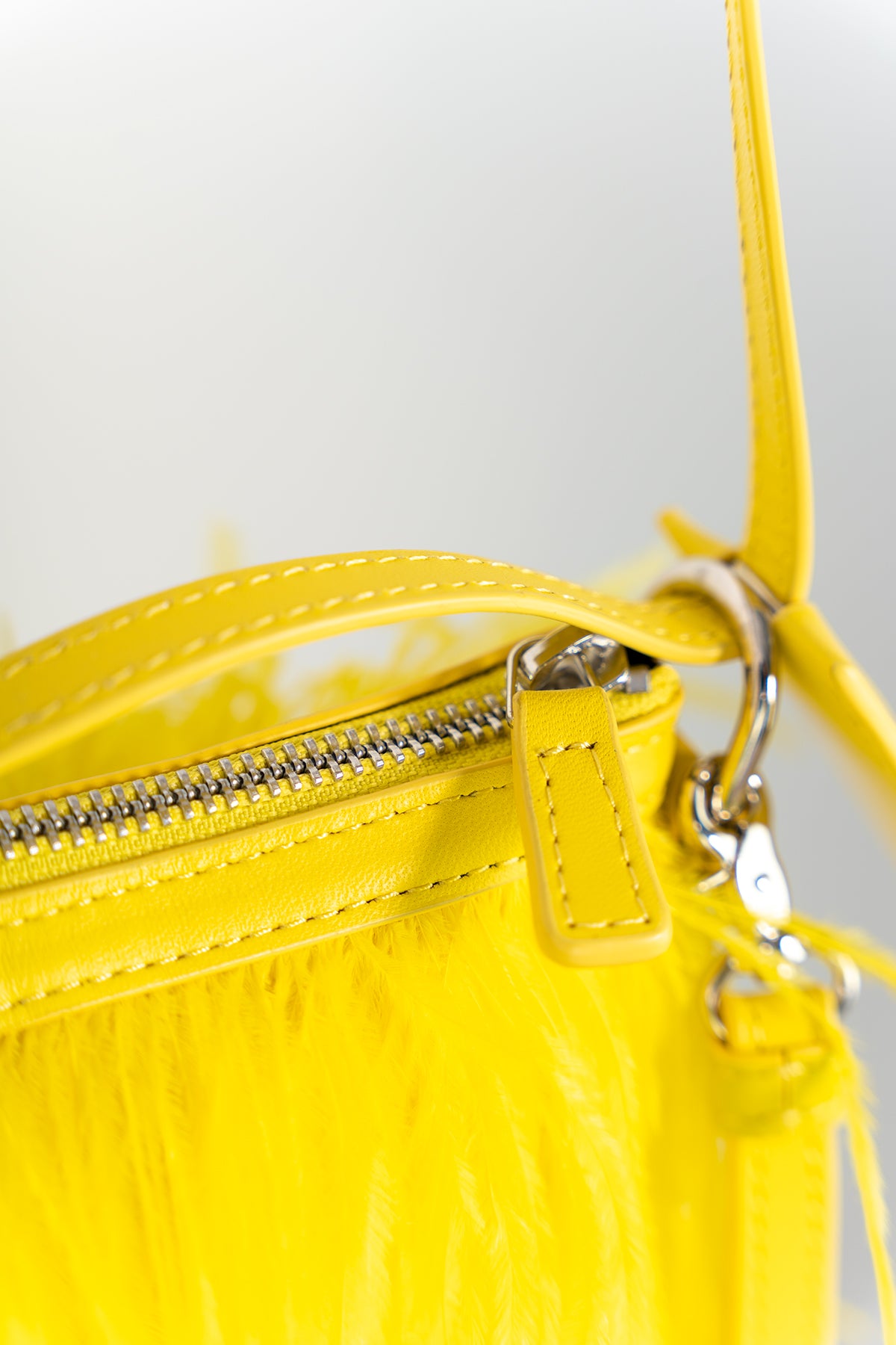 YELLOW FEATHER BAG