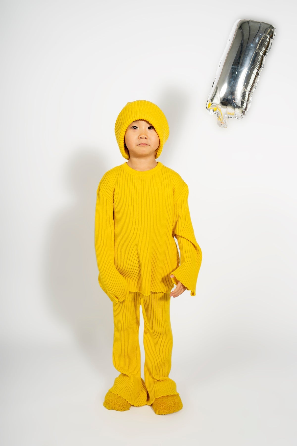 YELLOW MERINO KNIT TROUSERS ma kids