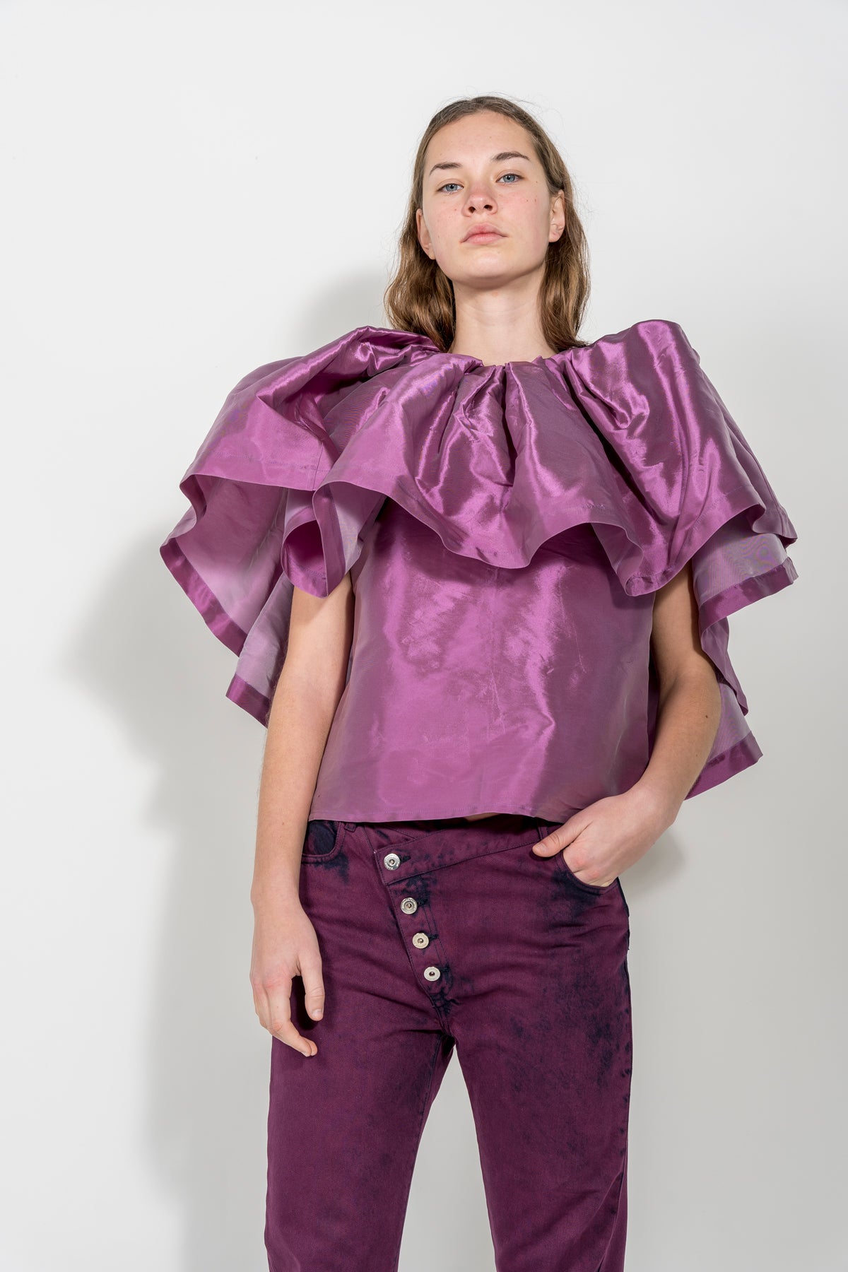 LILAC PLEATED CAP TOP MARQUES ALMEIDA