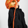 ORANGE SHINY LEATHER EAR COVER HAT ma kids